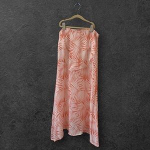 For Love and Lemons Desert Palm Peach Patterned Sheer Midi Skirt Size M